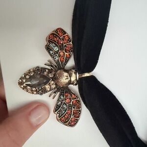 Zara Gold and Orange Bee Brooch